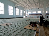 Realizacja parkietów w sali gimnastycznej w Winnicy na Ukrainie. Zdjęcie nr: 16